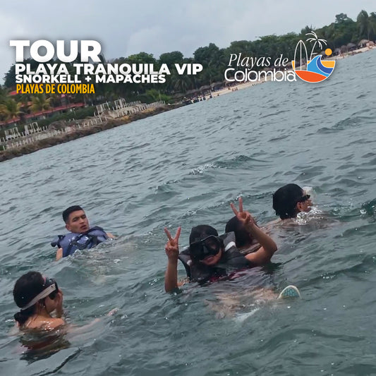 📍TOUR PLAYA TRANQUILA VIP CARTAGENA+MAPACHES+ SNORKELING +ALMUERZO+ CÓCTEL+ CAFÉ+ TRASLADOS
