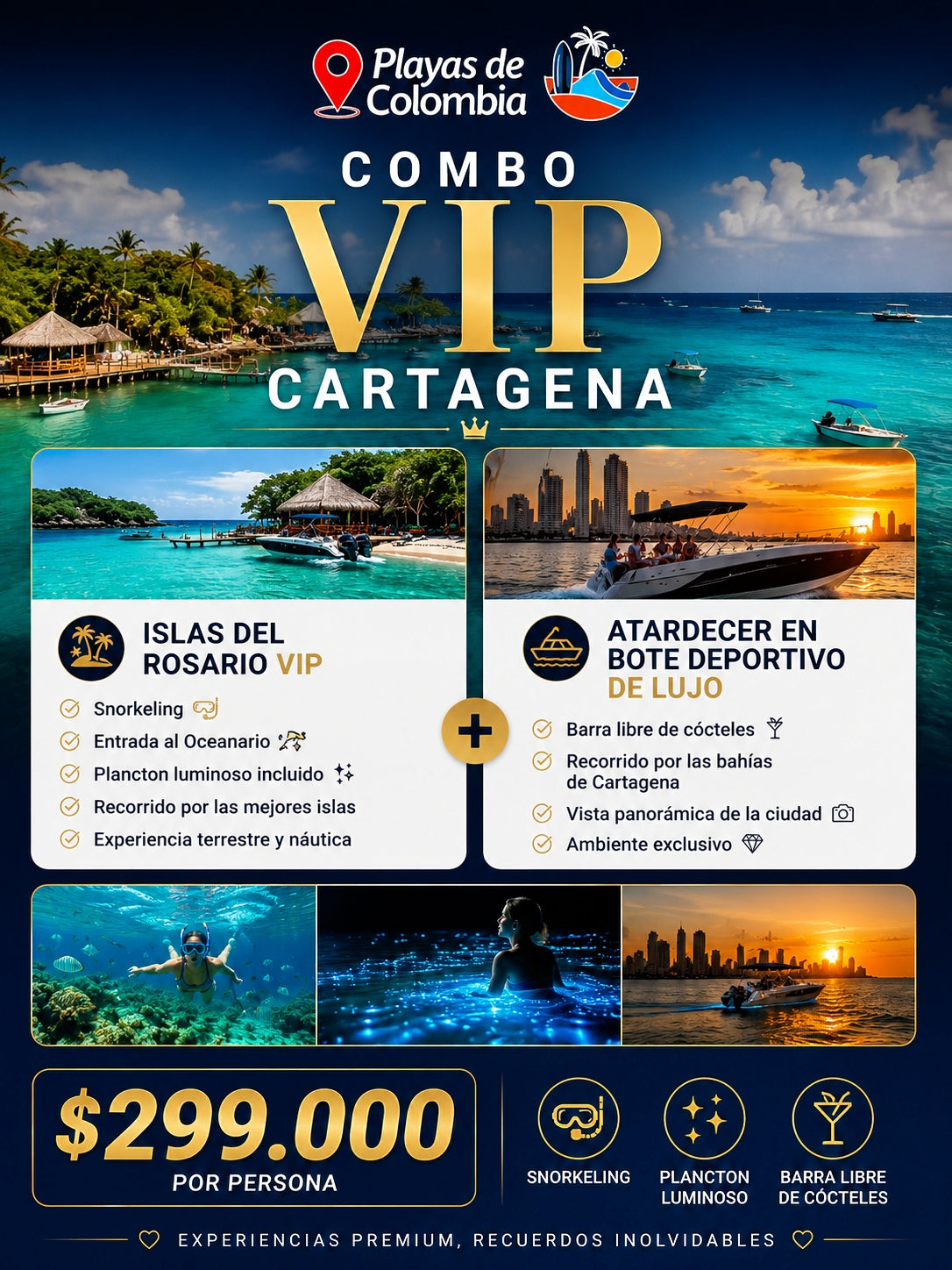 COMBO VIP CARTAGENA • DOS TOURS 🇨🇴