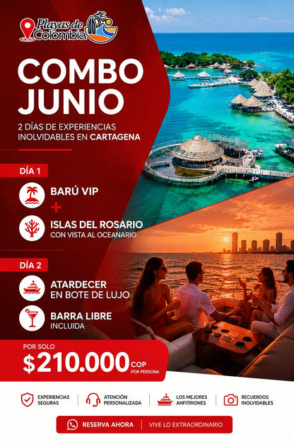 COMBO JUNIO 2 TOURS EN CARTAGENA 🇨🇴